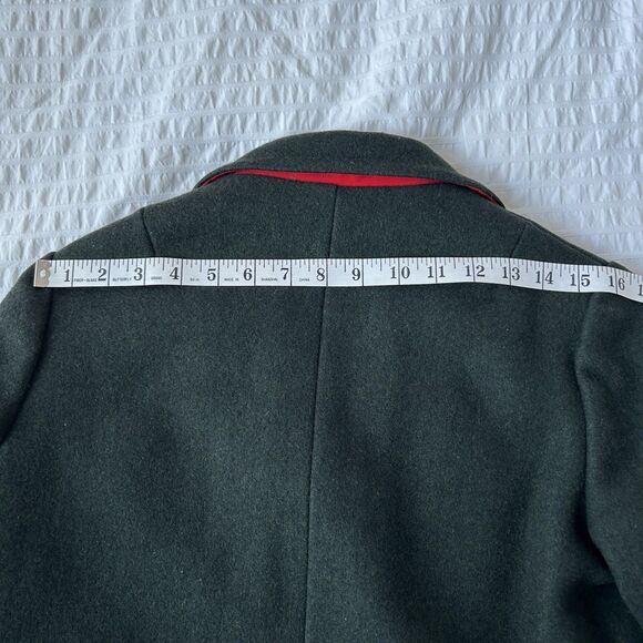 VTG Dark Green Wool Schoolboy Blazer Coat Womens XS/S Preppy Acadamia Holiday - Picture 16 of 16